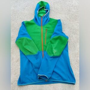 Patagonia Men’s Piton Hybrid Extra Large Blue/green/orange Full Zip Slim